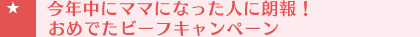 $B:#G/Cf$K%^%^$K$J$C$??M$KO/Js!*$*$a$G$?%S!<%U%-%c%s%Z!<%s(B
