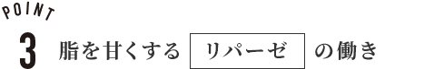 POINT3
脂を甘くするリパーゼの働き