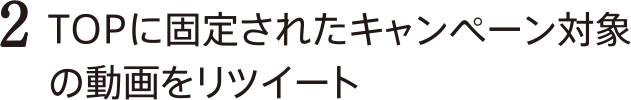 2.TOPに固定されたキャンペーン対象の動画をリツイート