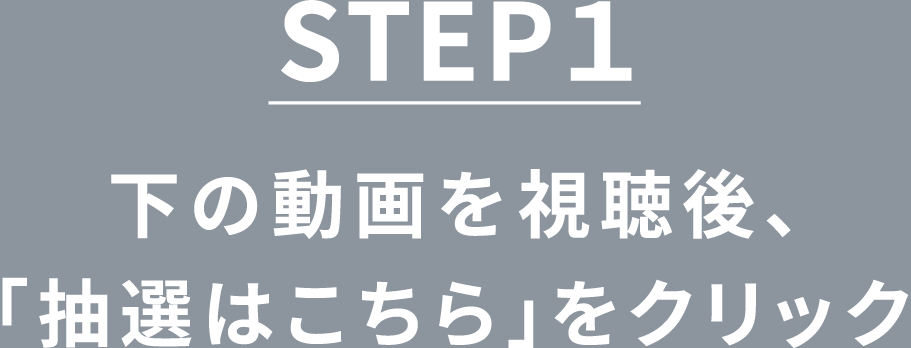 STEP1 動画を視聴後、抽選ボタンを押す。