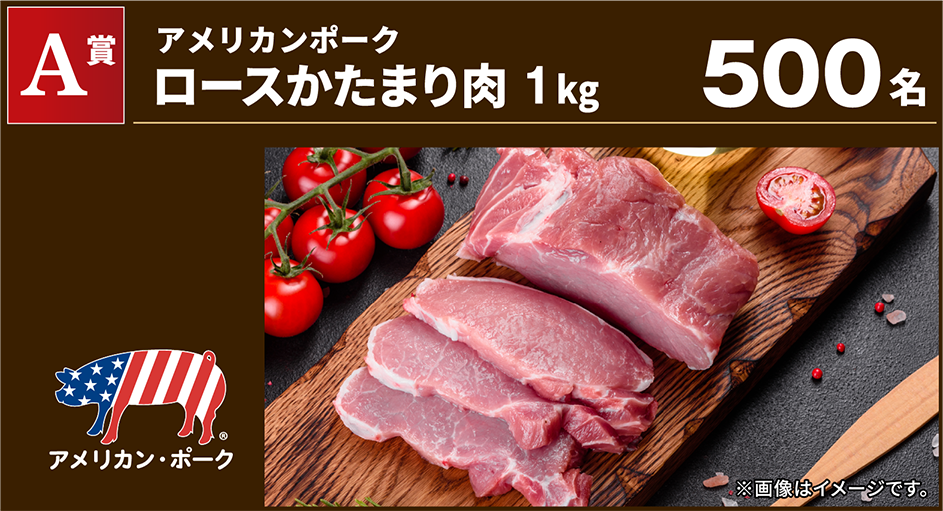 A賞 アメリカンポーク ロースかたまり肉 1kg 500名