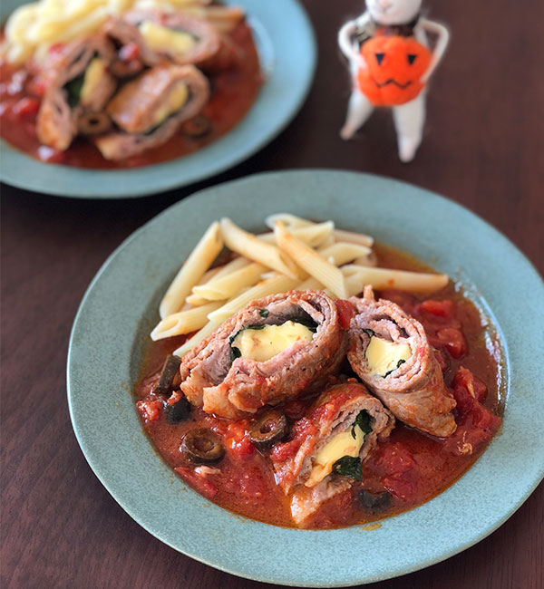 チーズポークのトマトソース煮込み🎃ハロウィン仕立て