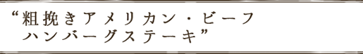 粗挽きアメリカン・ビーフ ハンバーグステーキ
