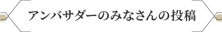 アンバサダーのみなさんの投稿