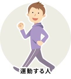 運動する人