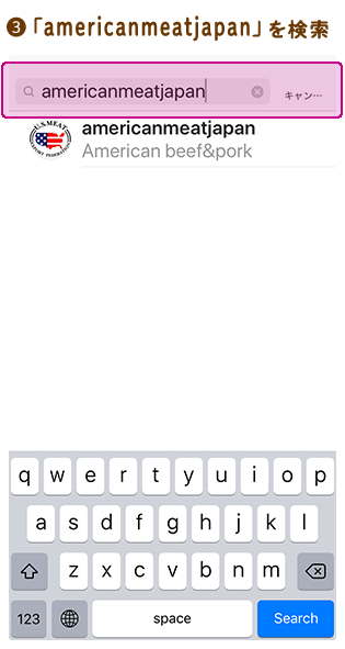 3. 「americanmeatjapan」を検索