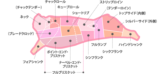 アメリカン ビーフの部位 ディスクリプション 格付け 部位 データベース 米国食肉輸出連合会